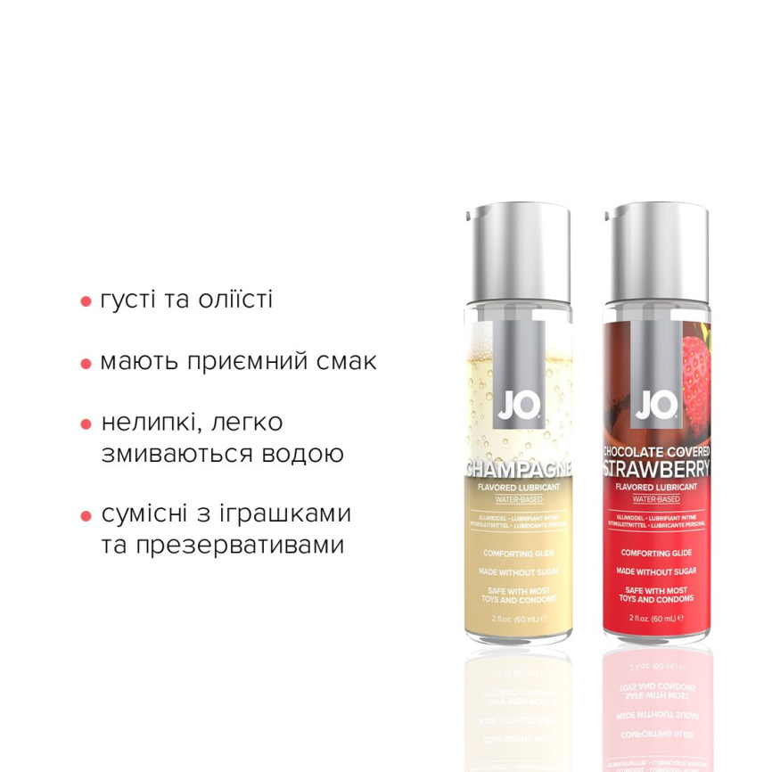 Набір лубрикантів JO Sweet&Bubbly — Champagne & Chocolate Covered Strawberry (2×60 мл) фото 5