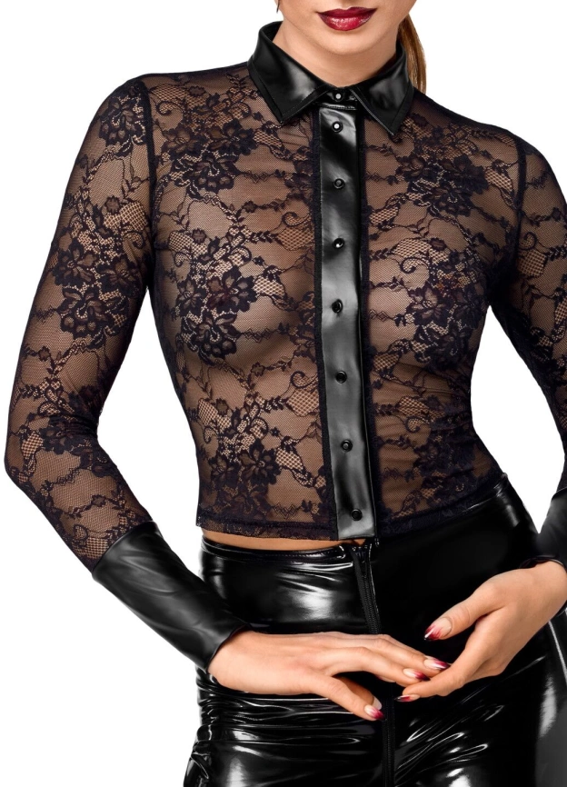 Блуза Noir Handmade F377 Noirelle Lace Button-up Shirt M фото 4