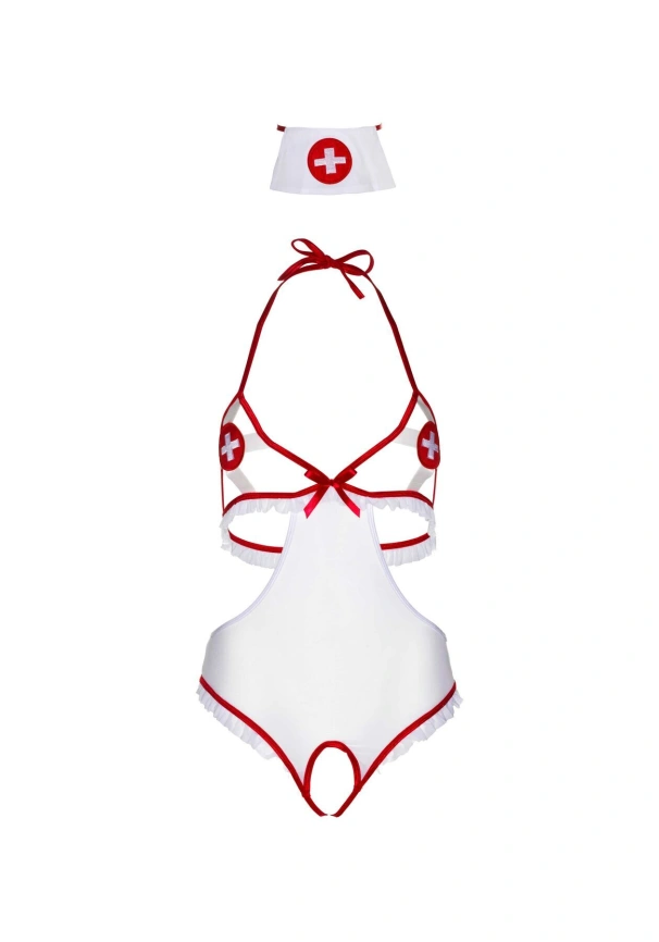 Костюм медсестры Leg Avenue Naughty Nurse, one size, боди и шапочка фото 6
