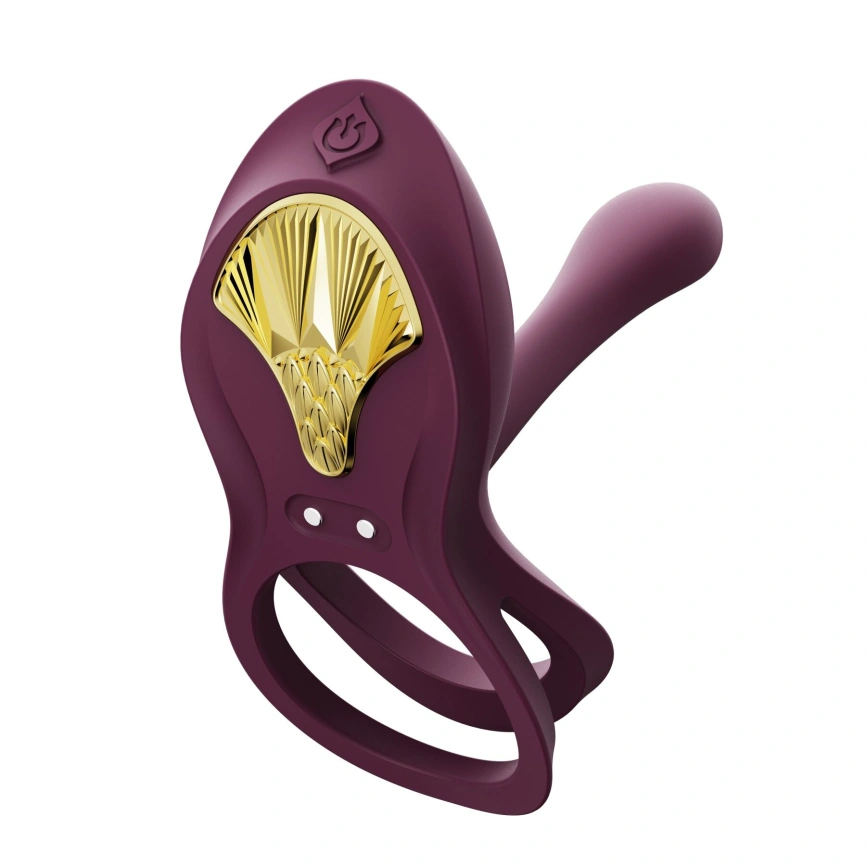 Смарт-эрекционное кольцо Zalo - BAYEK Velvet Purple, двойное с вводимой частью, пульт ДУ фото 1