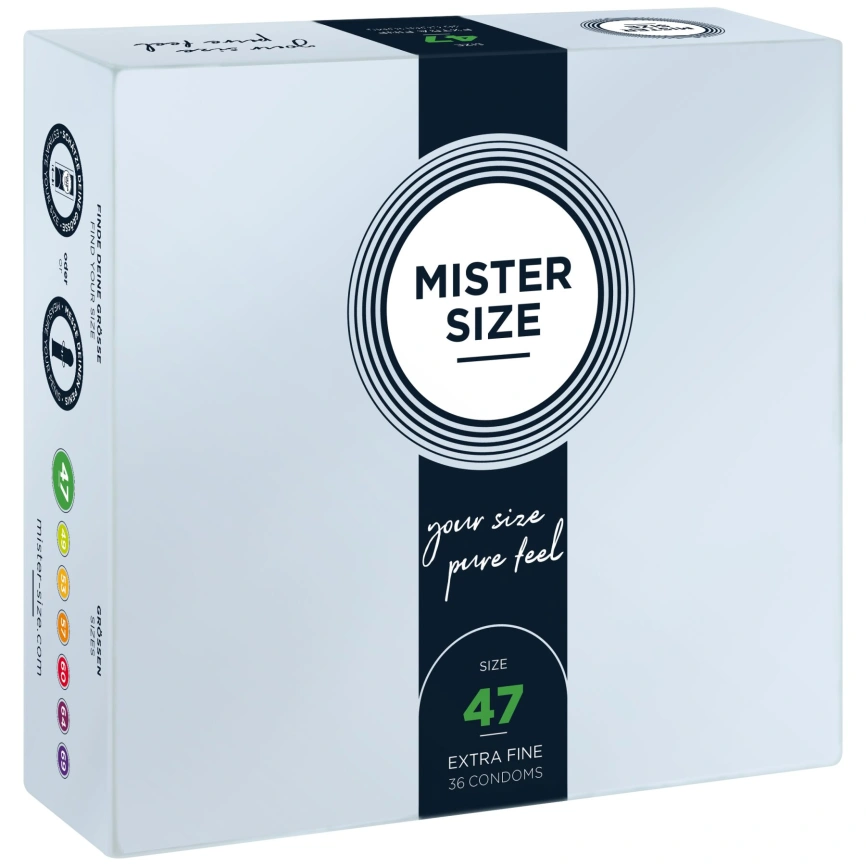 Презервативы Mister Size - pure feel - 47 (36 condoms), толщина 0,05 мм фото 1