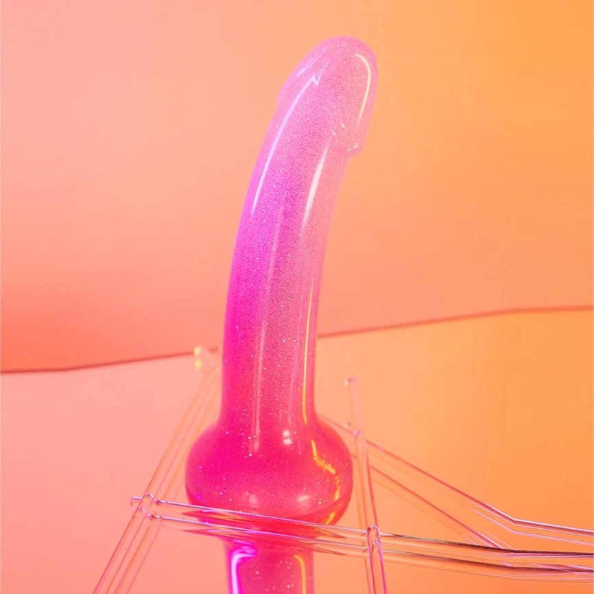 Дилдо с розовым градиентом и блестками Love To Love DILDOLLS - SUNRISE, ультрамягкий фото 7