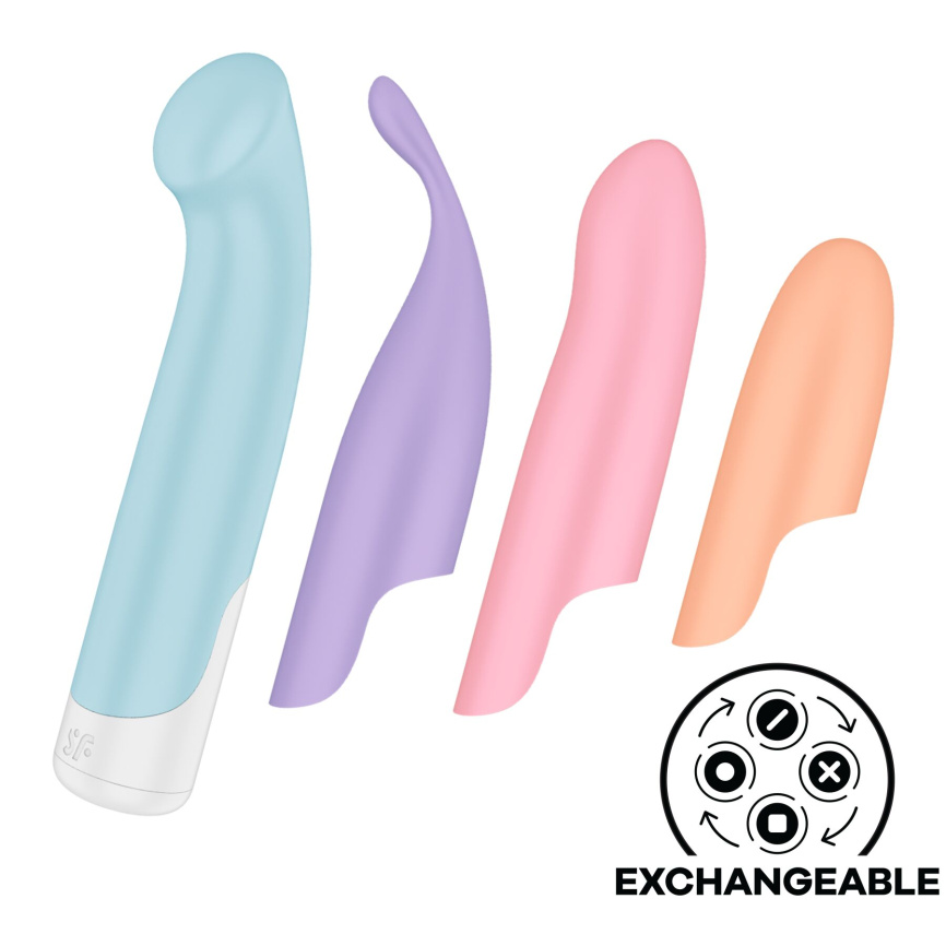 Набір 4-в-1 Satisfyer Playful Four, вібратор та 4 насадки, 12 режимів фото 1
