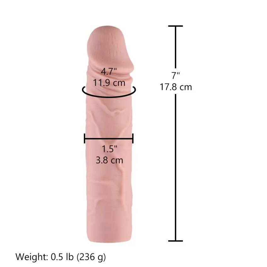 Силіконовий фалоімітатор для секс-машин Hismith 7" Silicone Dildo, система KlicLok фото 4