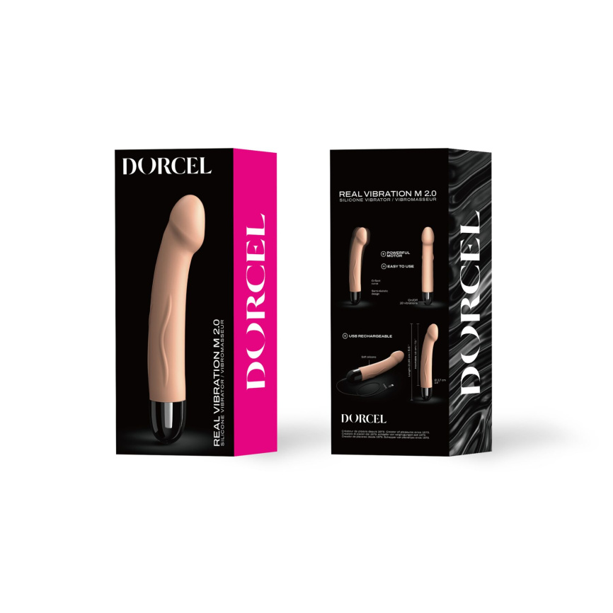 Вібратор Dorcel Real Vibration M Flesh 2.0, діаметр 3,7см, перезаряджається, для точки G фото 5