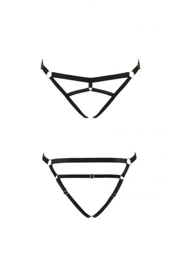 Трусики-стринги из стреп Passion Exclusive KELIS THONG XXL/XXXL, black фото 1