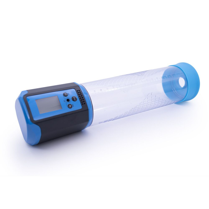 Автоматична вакуумна помпа Men Powerup Passion Pump Blue, LED-табло, перезаряджувана, 8 режимів фото 2
