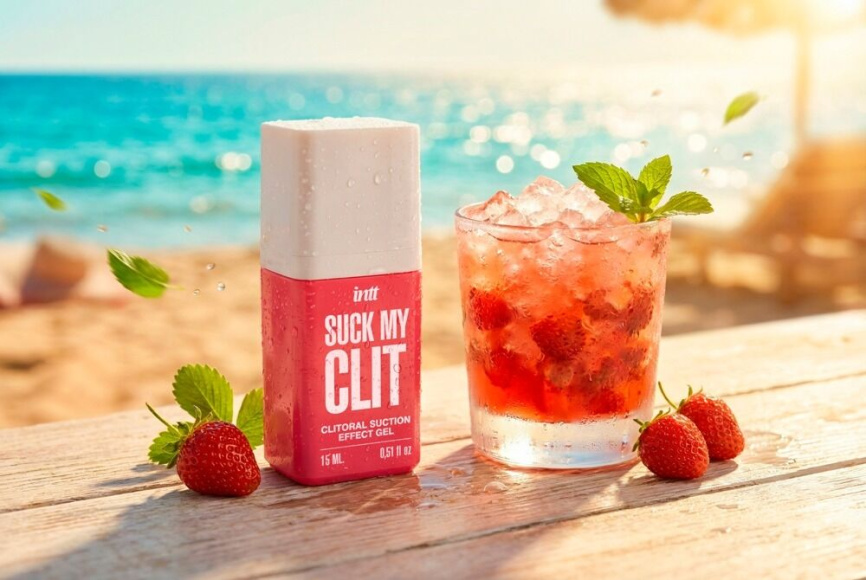 Смоктайзер для клітора Intt Suck My Clit Wild Strawberry (15 мл), полуниця, гель з ефектом посмоктування фото 6