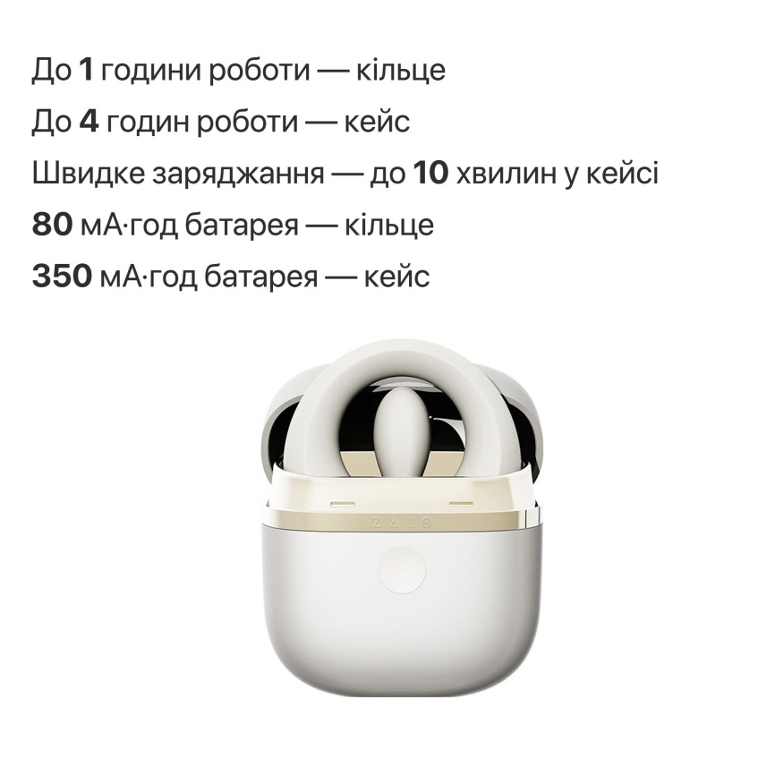 Ерекційне смарт-віброкільце Zalo Apis Ivory White, до 4 годин роботи, зарядний кейс фото 32