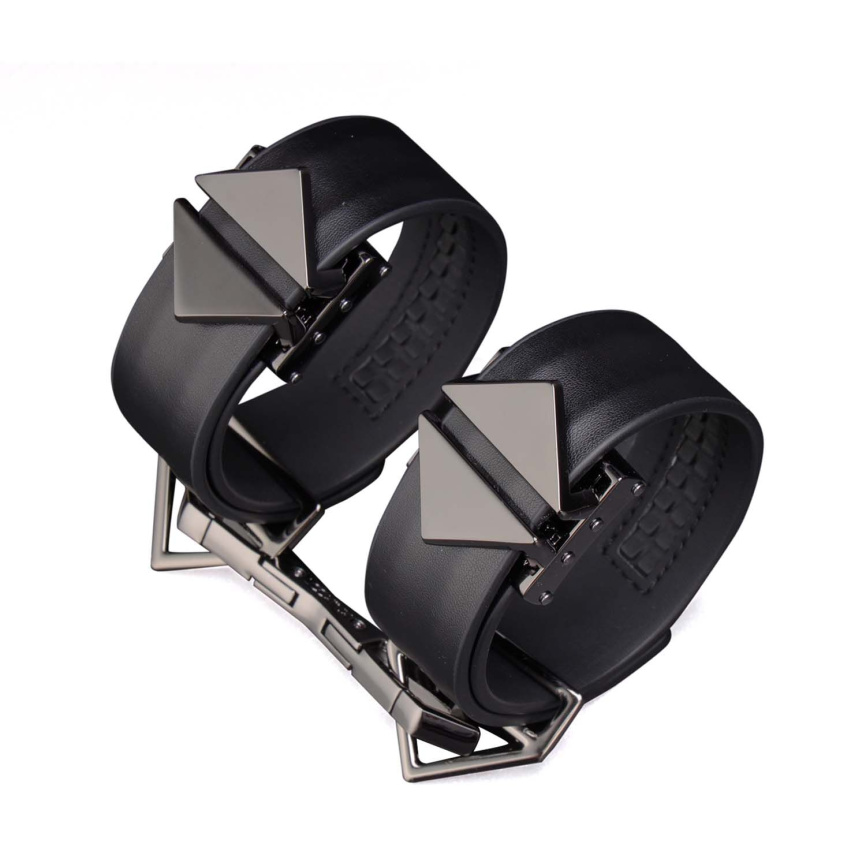 Набір фіксаторів для рук та ніг LOCKINK Hogtie Set, чорний, ремені з натуральної шкіри фото 3