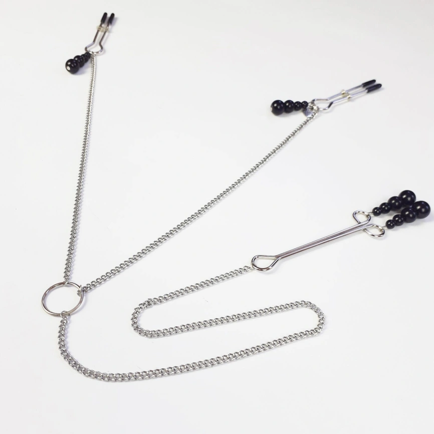 Зажимы для сосков и клитора Art of Sex - Nipple and clit clamps Black Pearl фото 2