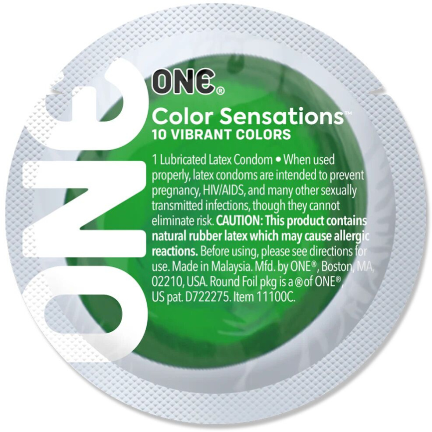 Презерватив ONE Color Sensations ONE with nature, 1 шт, зелений, гладенький, зі змазкою фото 2