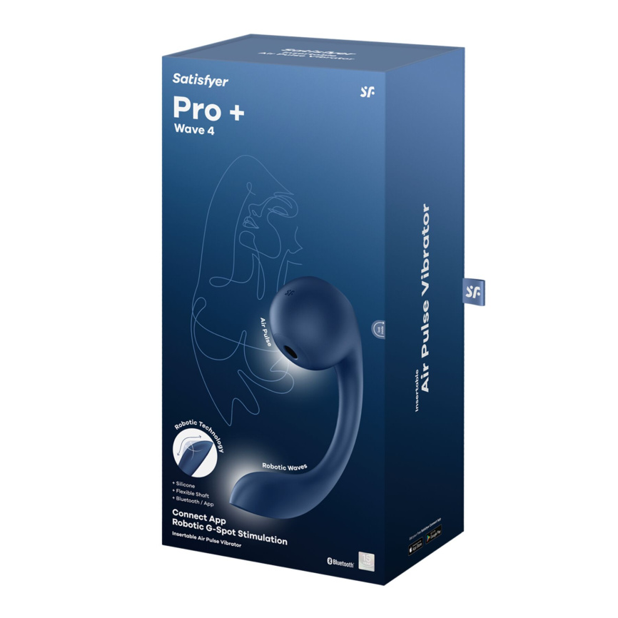 Смарт-стимулятор точки G + вакуумний стимулятор клітора Satisfyer Pro+ Wave 4 Connect App фото 5