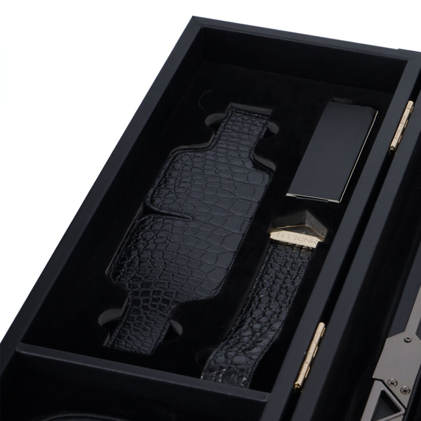 БДСМ-набір LOCKINK All-in-1 BDSM Play Kit, чорний, шкіра з тисненням, предмети для бондажу, шибарі, ваксплею фото 4