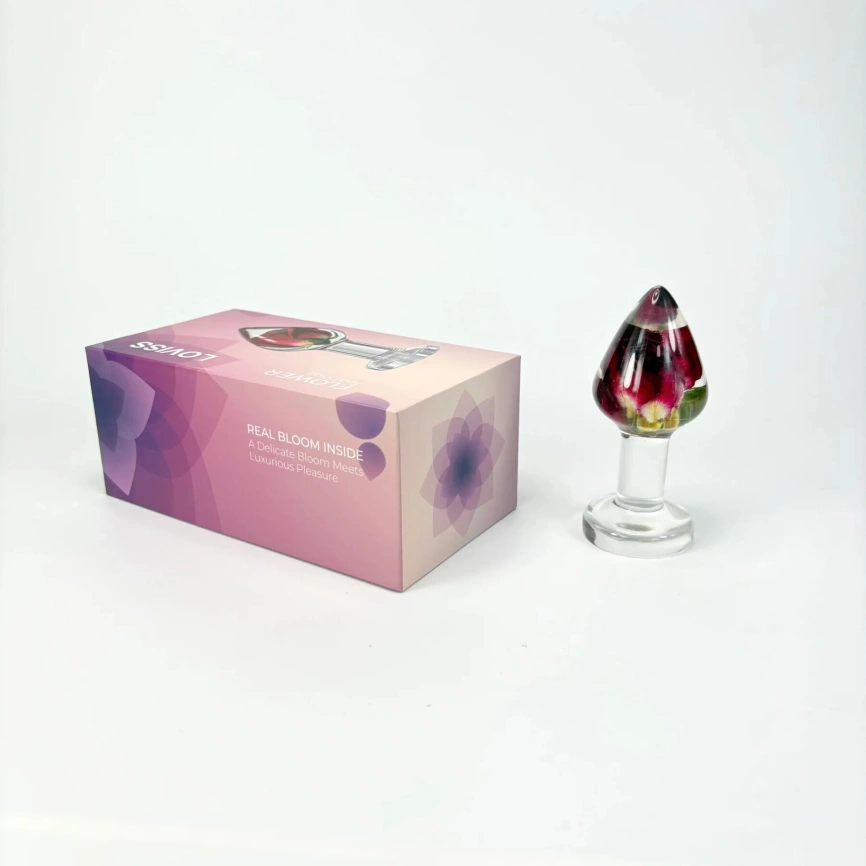 Роскошная анальная пробка Loviss Rose Anal Plug с настоящей розой внутри фото 5