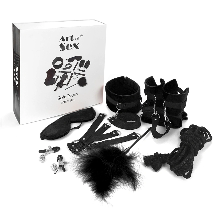 BDSM-набор Art of Sex – Soft Touch BDSM Set, черный, 9 предметов фото 1
