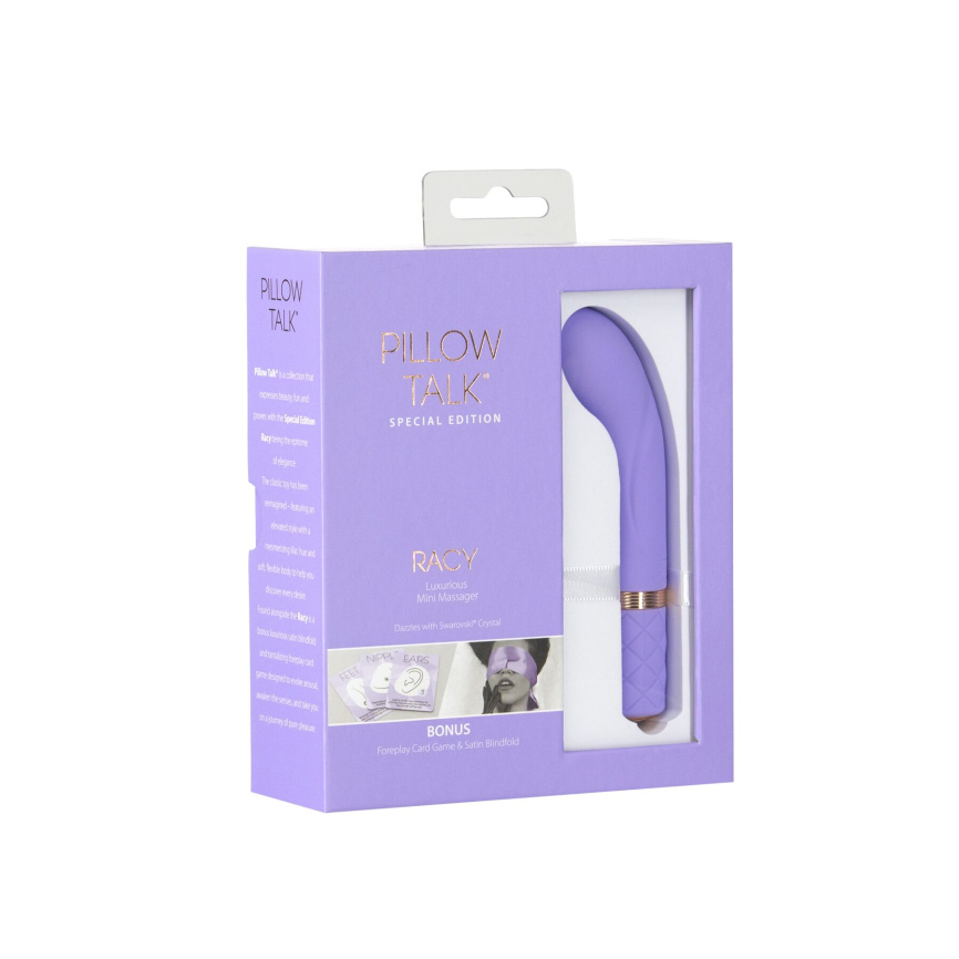 Розкішний вібратор Pillow Talk Racy Purple Special Edition, Сваровскі, пов’язка на очі+гра фото 11