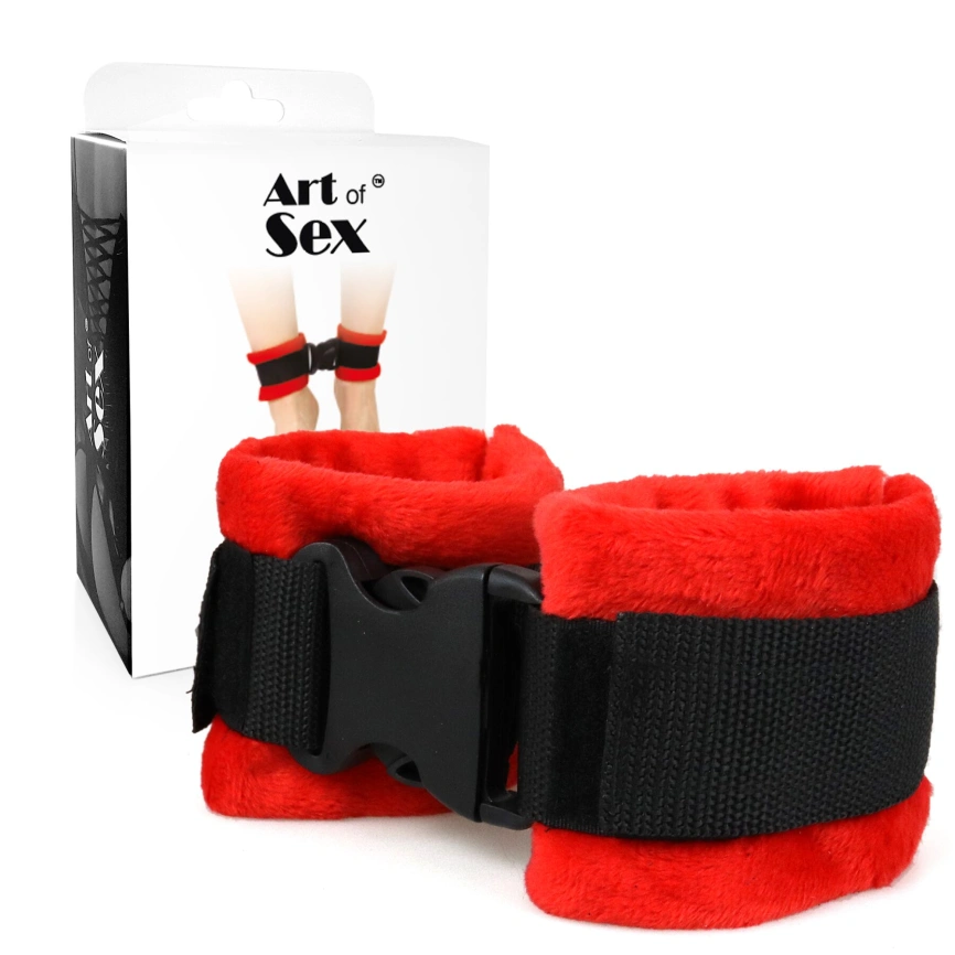 Поножи Art of Sex Ankle Cuffs - Soft Touch Красные фото 3