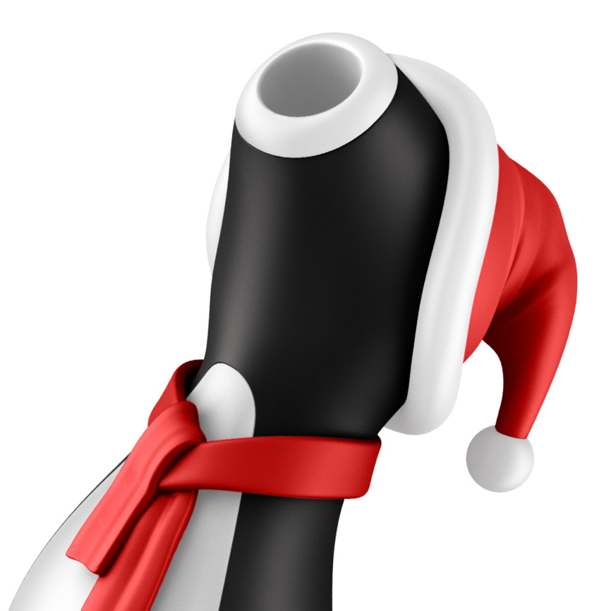 Вакуумний кліторальний стимулятор Satisfyer Penguin Holiday Edition, у шапочці та шарфі фото 5
