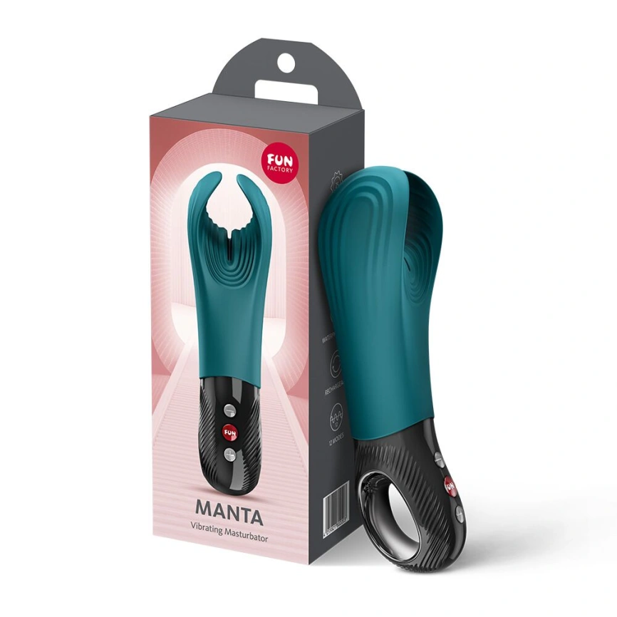 Вибратор для пениса Fun Factory MANTA Bottle Green, подходит для парных игр фото 10