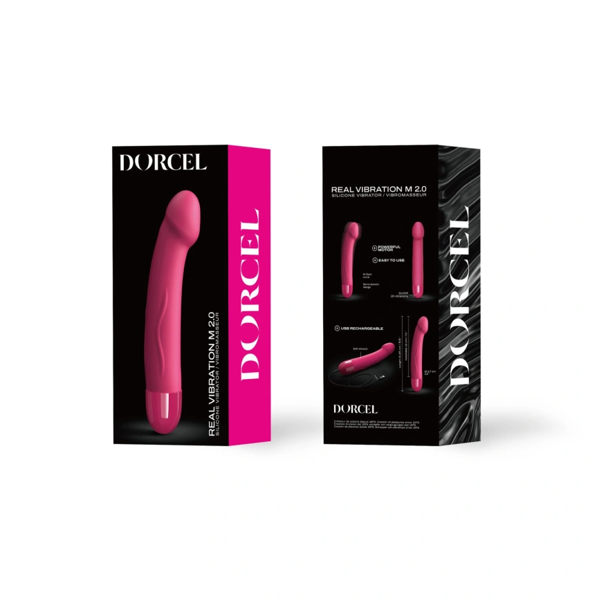 Вибратор Dorcel Real Vibration M Magenta 2.0, диам 3,7см, перезаряжаемый, для точки G фото 5