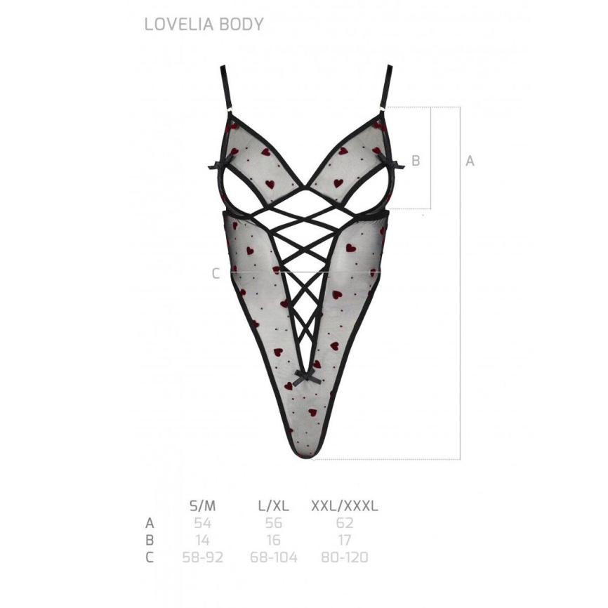 Еротичний боді з малюнком Passion LOVELIA BODY XXL/XXXL, black фото 7
