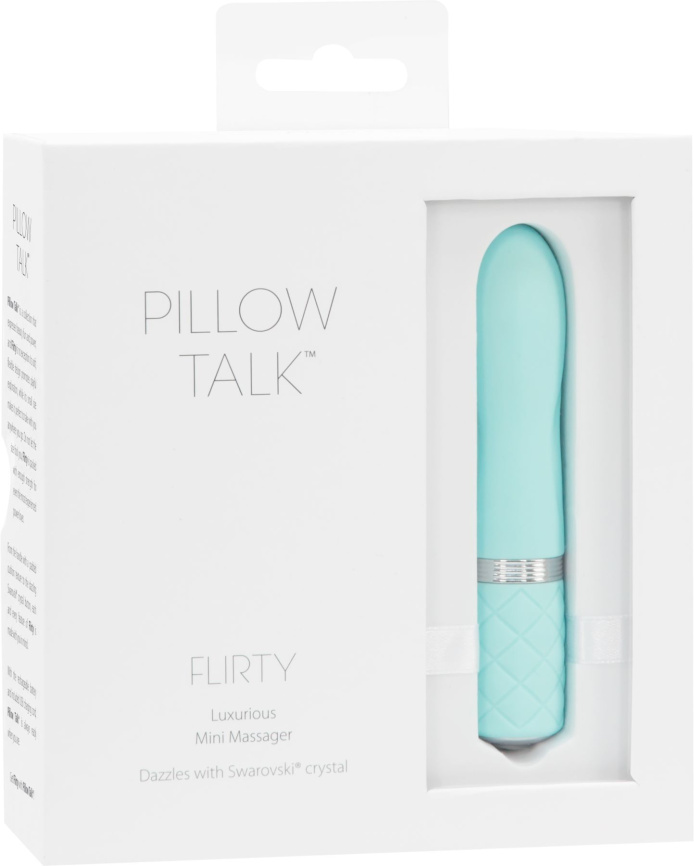 Розкішний вібратор PILLOW TALK - Flirty Teal з кристалом Swarovski, гнучка головка фото 7