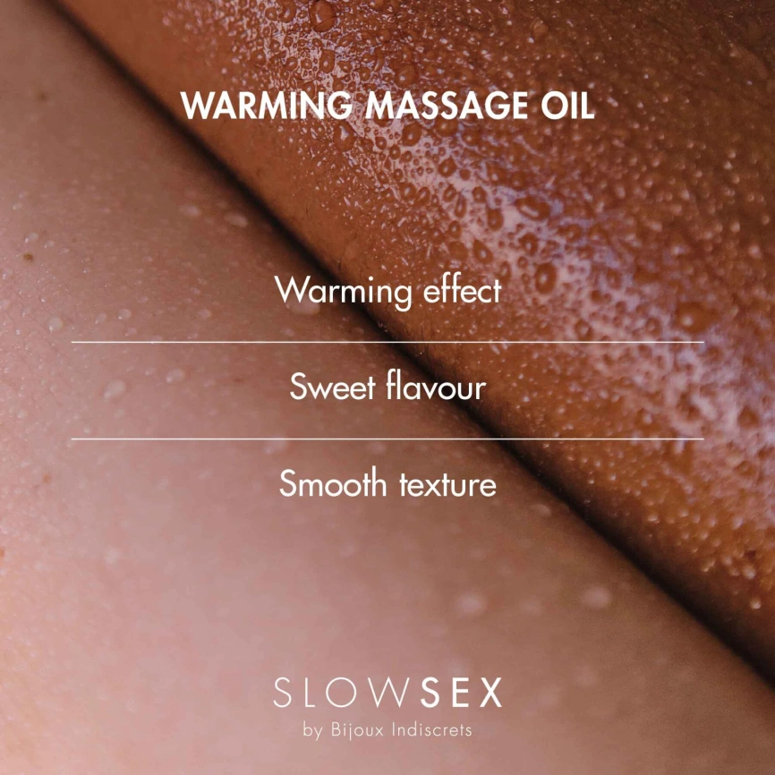 Разогревающее съедобное массажное масло Bijoux Indiscrets Slow Sex Warming massage oil фото 4