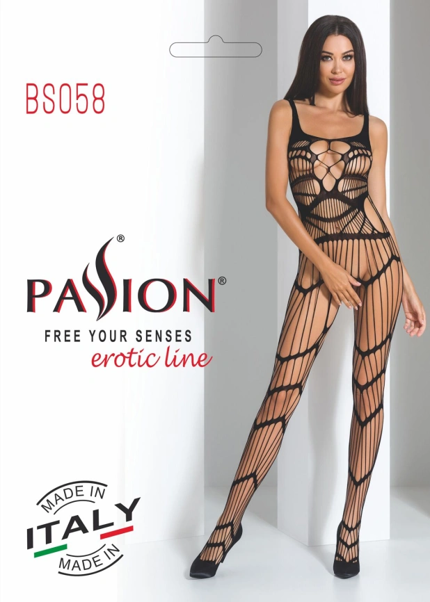 Бодистокинг Passion BS058 white, комбинезон, очень воздушный фото 4