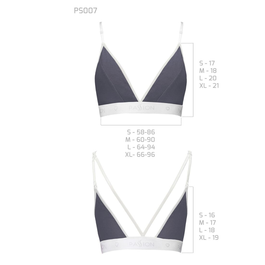 Спортивний топ з подвійними бретелями Passion PS007 TOP L, dark grey фото 5