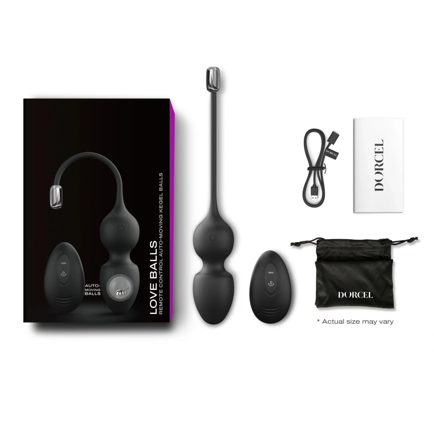 Вагинальные шарики Dorcel LOVE BALLS BLACK, вибрации и движения внутреннего шарика, пульт ДУ фото 6