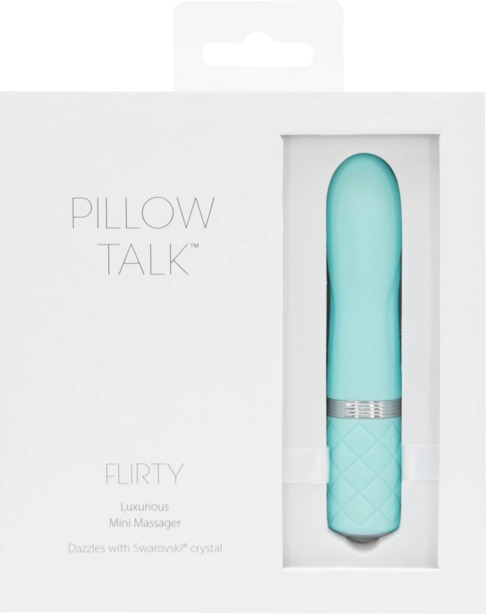 Роскошный вибратор PILLOW TALK - Flirty Teal с кристаллом Swarovski, гибкая головка фото 8
