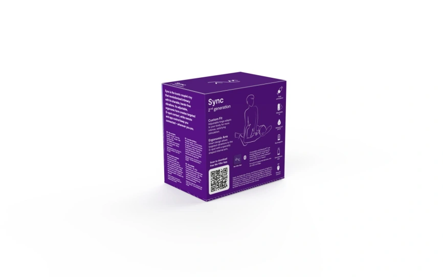 Смарт-вибратор для пар We-Vibe Sync 2 Purple, 10 виброрежимов, пульт ДУ фото 10