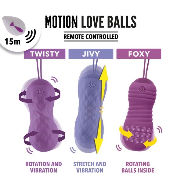 Вагинальные шарики с жемчужным массажем FeelzToys Motion Love Balls Foxy с пультом ДУ, 7 режимов фото 3
