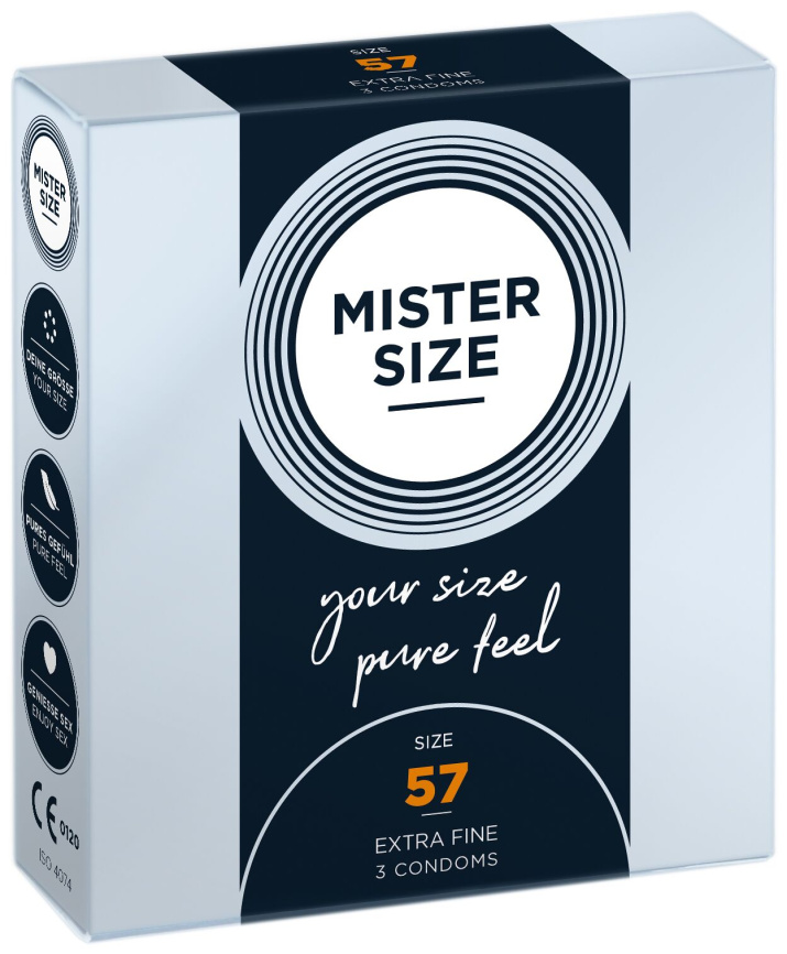 Презервативи Mister Size - pure feel - 57 (3 condoms), товщина 0,05 мм фото 1
