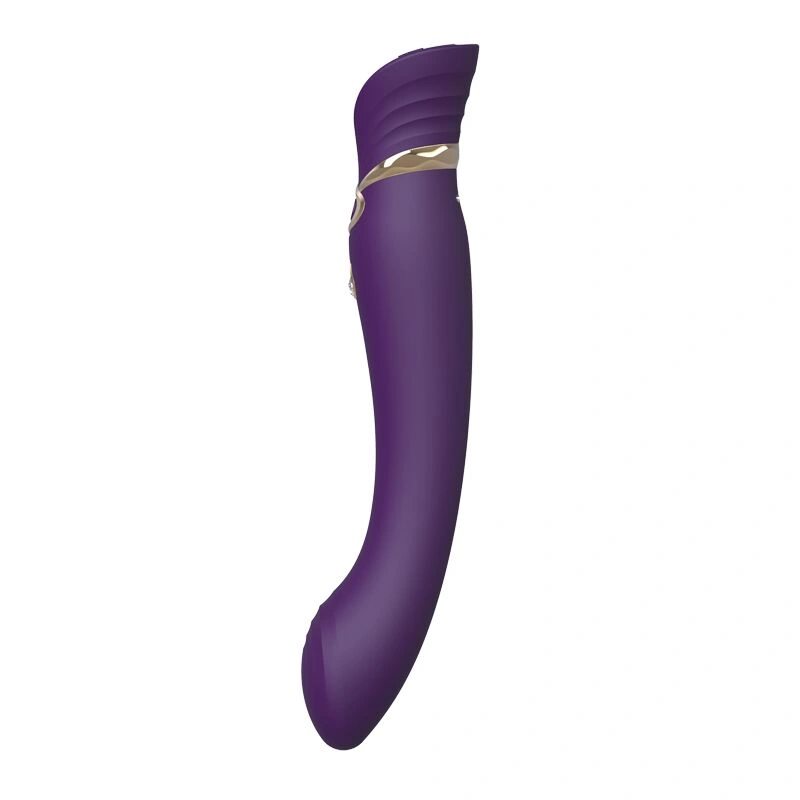 Смартвибратор 3в1 Zalo — Queen Set Twilight Purple, пульсирующая жемчужина и вакуум, кристалл Swarovski фото 4