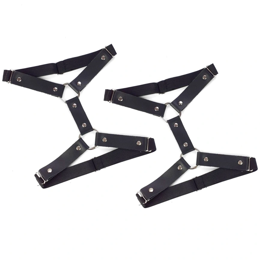 Гартеры на ногу из натуральной кожи Art of Sex - Kristina Leg Garters (2 шт), цвет Черный фото 4