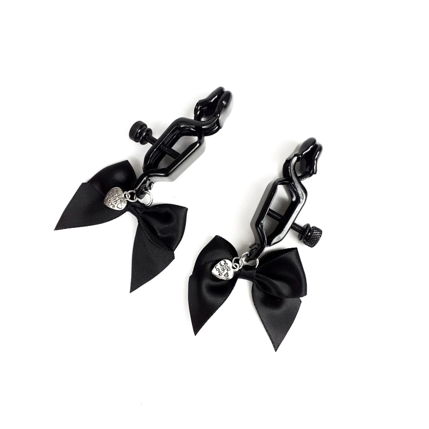Затискач для сосків Art of Sex - Nipple clamps Black Bow фото 1