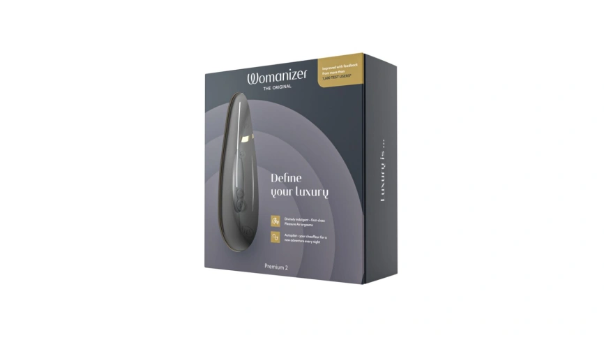 Вакуумный клиторальный стимулятор Womanizer Premium 2 - Black, функции Autopilot и Smart Silence фото 8