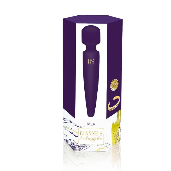 Вібромасажер Rianne S: Bella Mini Wand Purple, 10 режимів, медичний силікон, подарункове паковання фото 5
