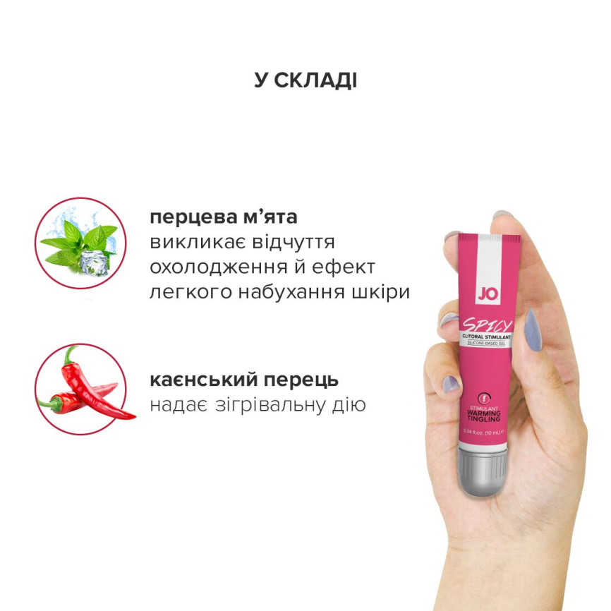 Збуджувальний гель для клітора JO SPICY WARMING (10 мл), розігрівальний фото 5