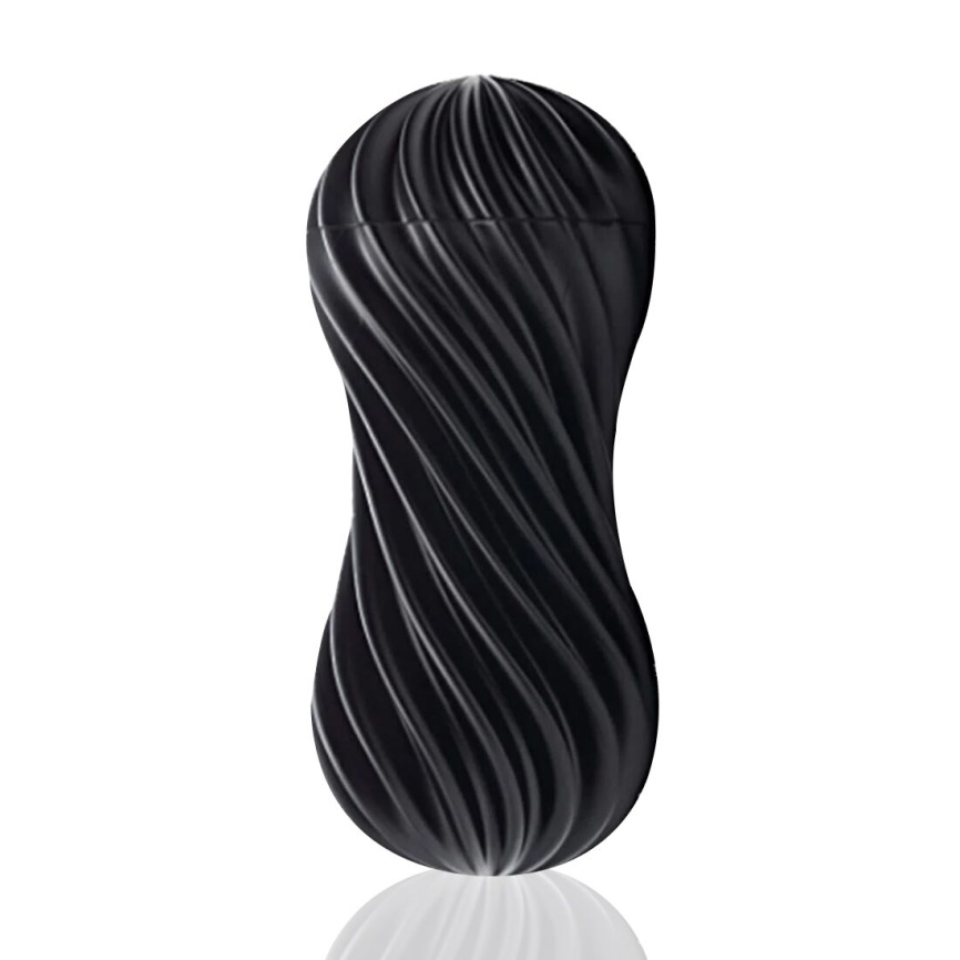 Мастурбатор Tenga Flex Rocky Black зі змінною інтенсивністю, можна скручувати фото 1